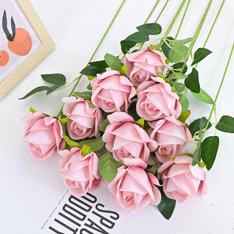 20"/51cm Fluffy Velvet Artificial Rose With Single Stem