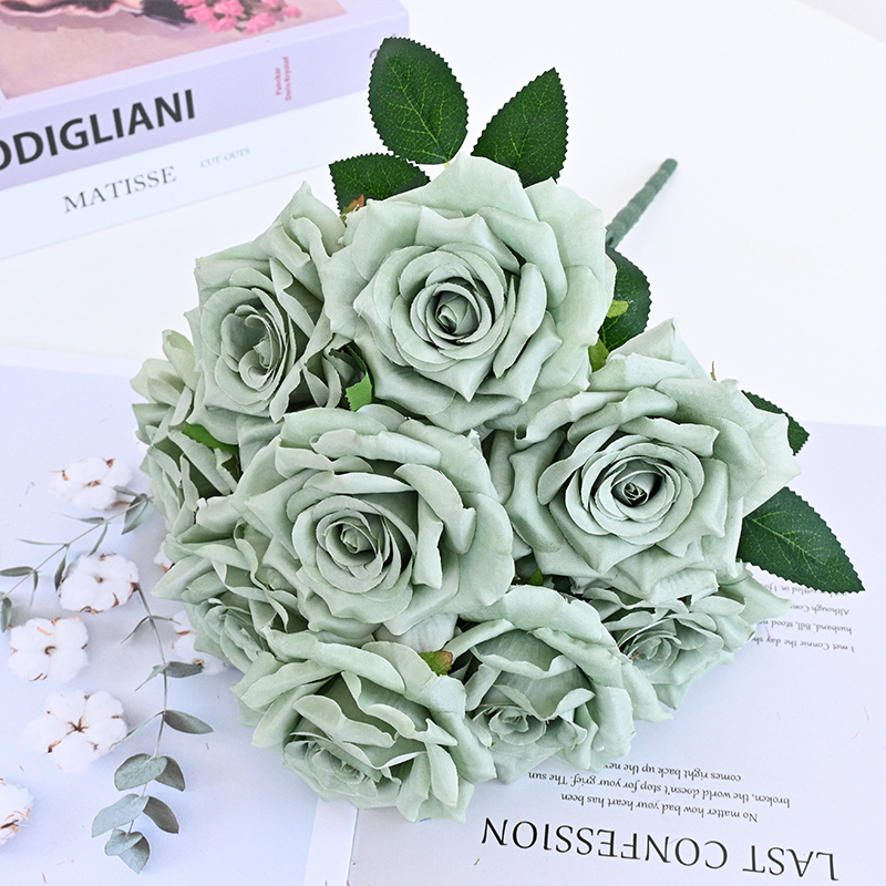 9 Heads Artificial Rose Bunch