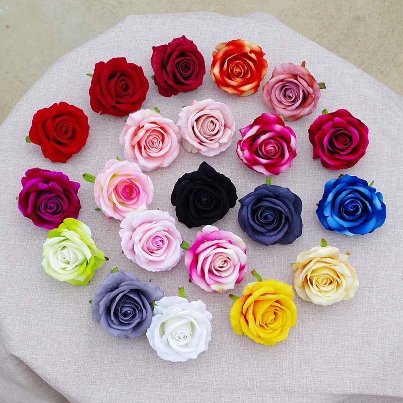 3.94"/10cm Popular Wedding Artificial Velvet Roses Flowers