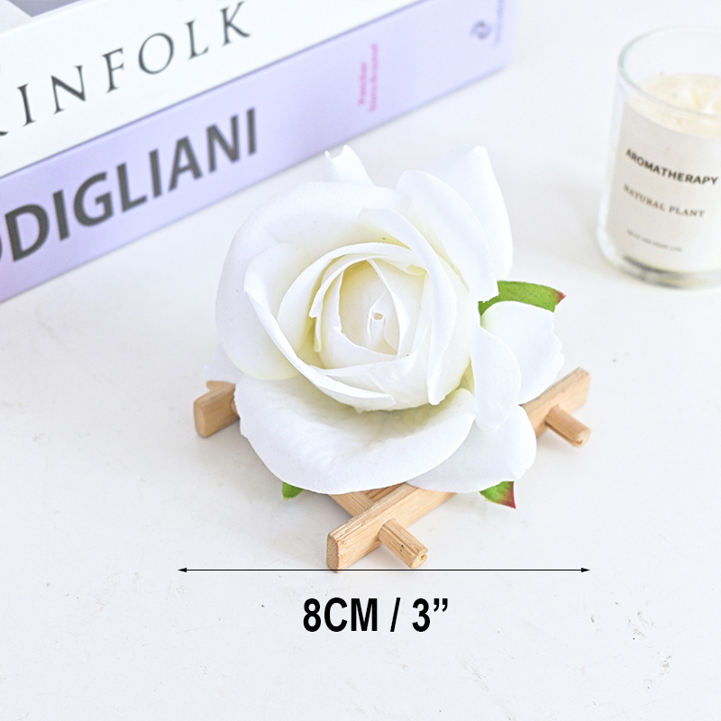 3"/8cm Velvet Rose Flower Head For Decoration