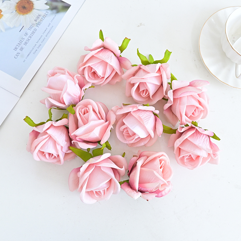 3"/8cm Velvet Rose Flower Head For Decoration