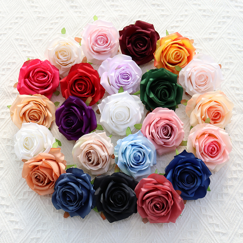 Artificial Silk Rose Flower Heads For Floral Arrangement