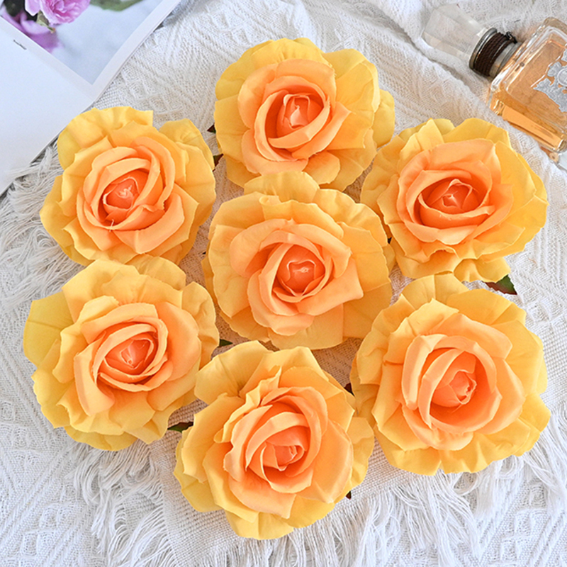 Colorful Fake Flower Heads Bulk For Decoration