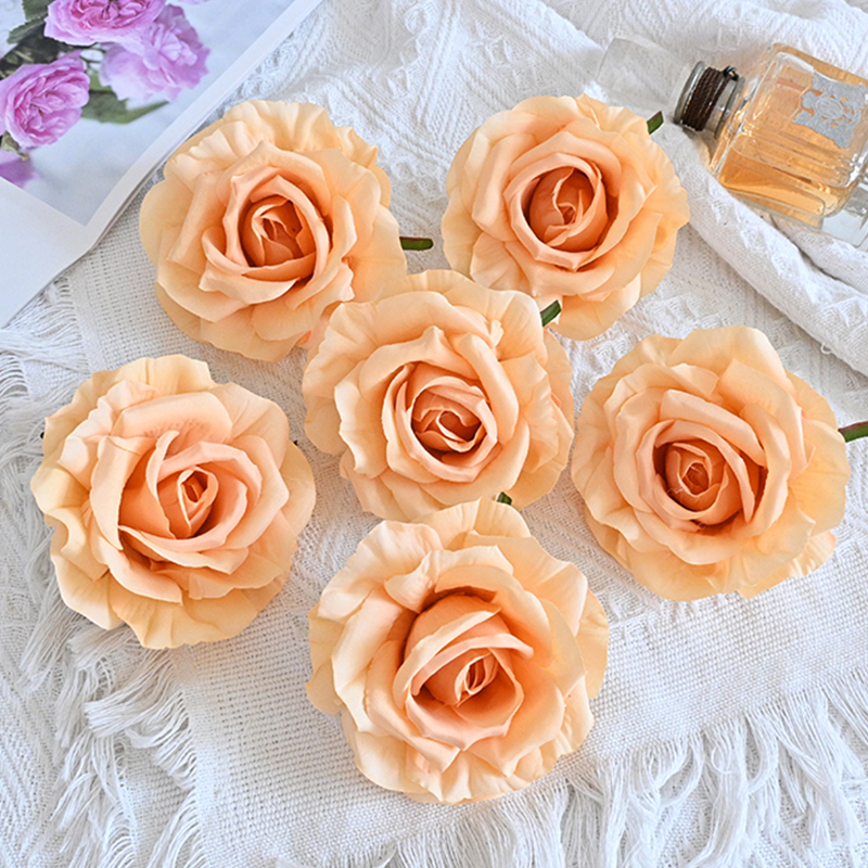 Colorful Fake Flower Heads Bulk For Decoration