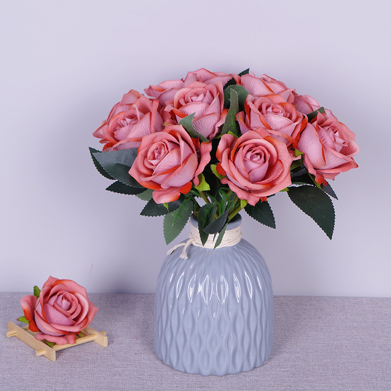 11.8"/30cm Short Stem Fake Rose Flowers That Look Real