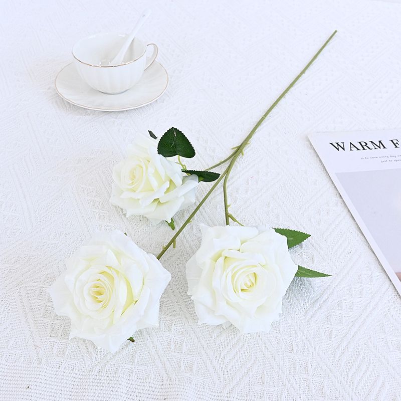Silk Rose Spray With Three Flower Heads