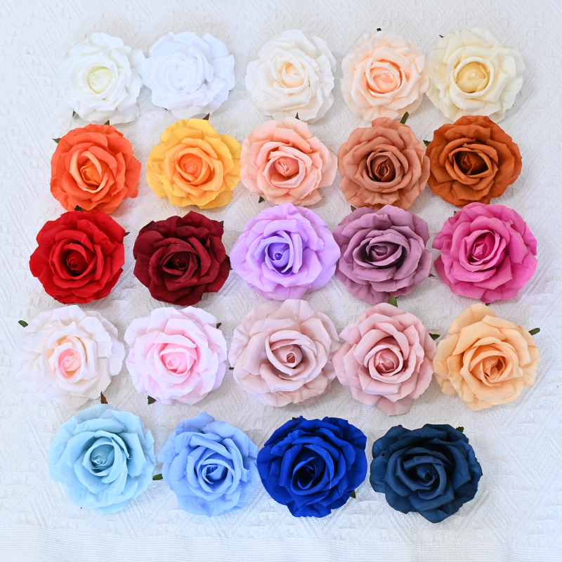 Colorful Fake Flower Heads Bulk For Decoration