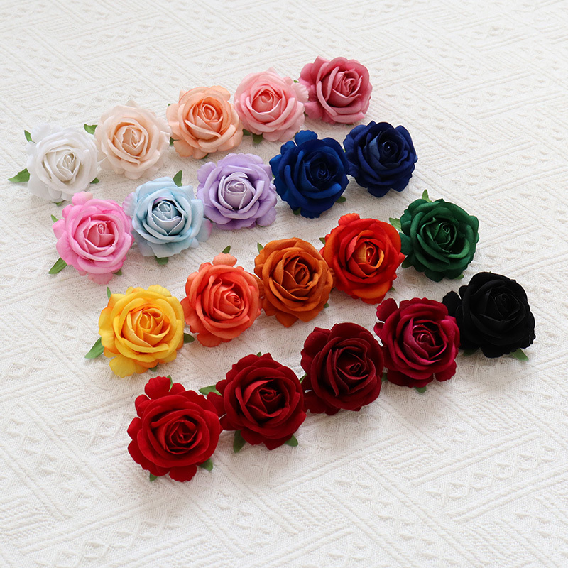 2.36"/6cm  Artificial Velvet Roses Flowers Head For Wedding decorate
