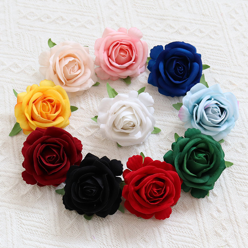 2.36"/6cm  Artificial Velvet Roses Flowers Head For Wedding decorate