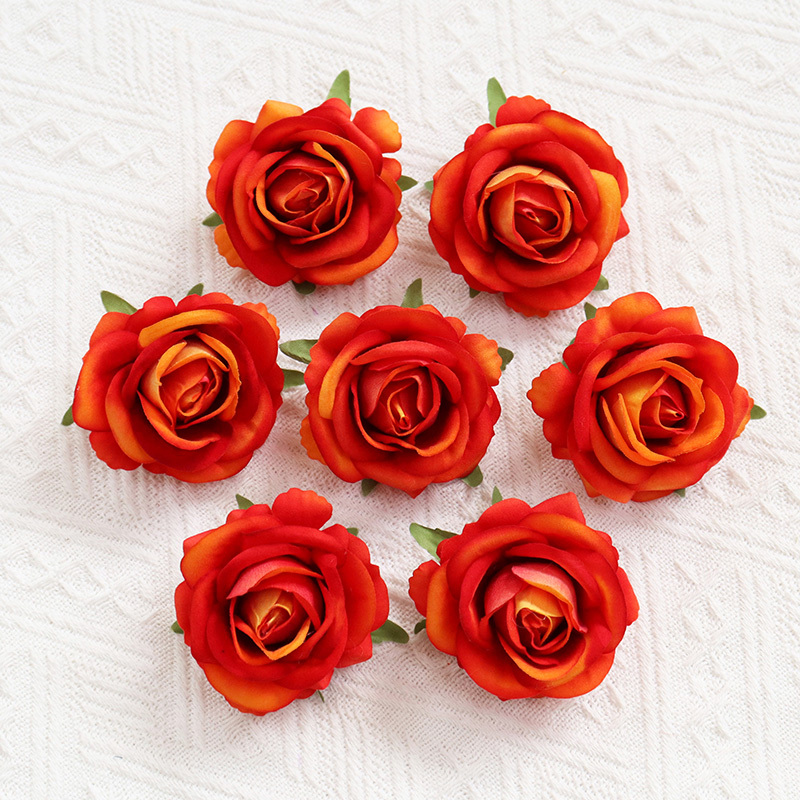 2.36"/6cm  Artificial Velvet Roses Flowers Head For Wedding Decoration