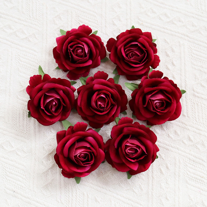 2.36"/6cm  Artificial Velvet Roses Flowers Head For Wedding Decoration
