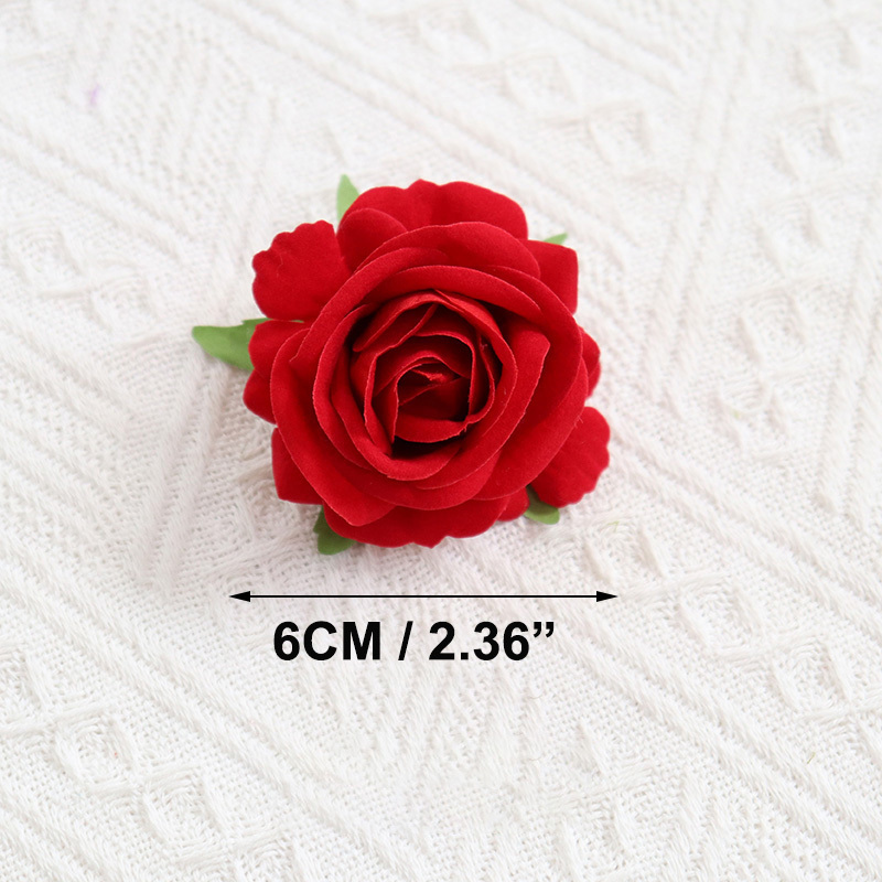 2.36"/6cm  Artificial Velvet Roses Flowers Head For Wedding decorate