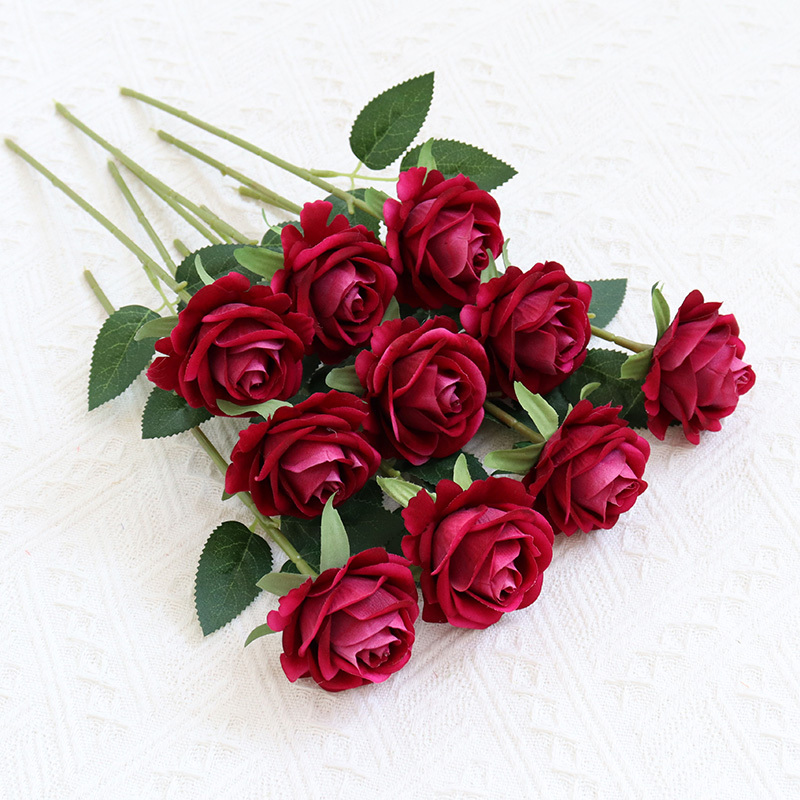 11.02"/28cm  Rose Artificial Single Stem Flowers For  Decoration