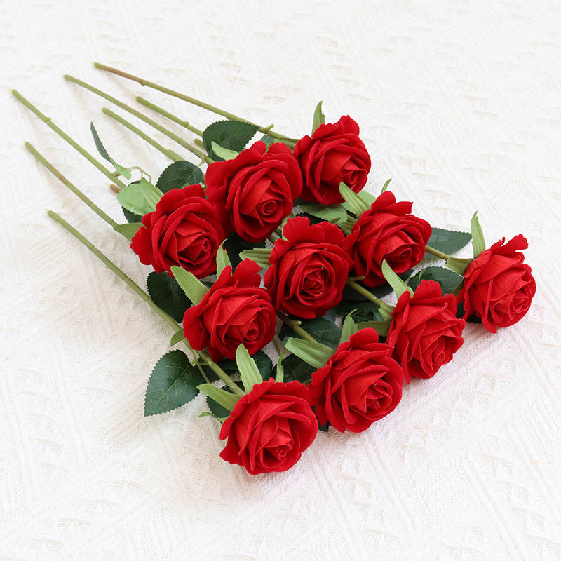 11.02"/28cm  Rose Artificial Single Stem Flowers For  Decoration