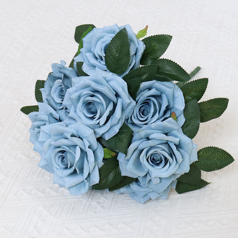 9 Heads Artificial Rose Bunch