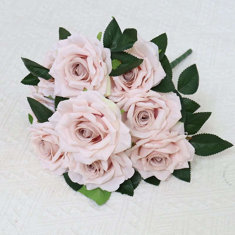 9 Heads Artificial Rose Bunch