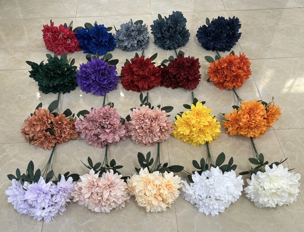 17.7"/45cm  New Arrival Dahlia Flower Bunch for Decoration