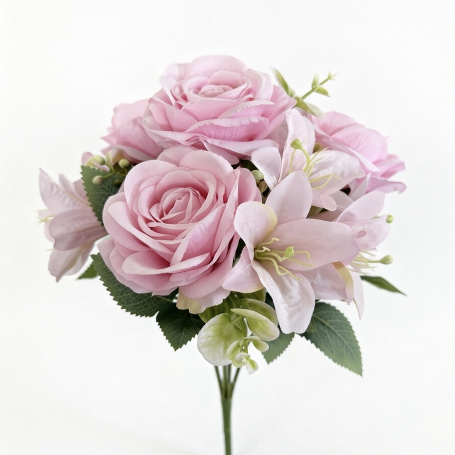 15.7"/40cm-  7branches Rose mixed with Orchid.
