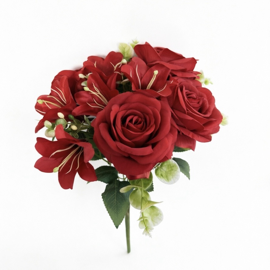 15.7"/40cm-  7branches Rose mixed with Orchid.