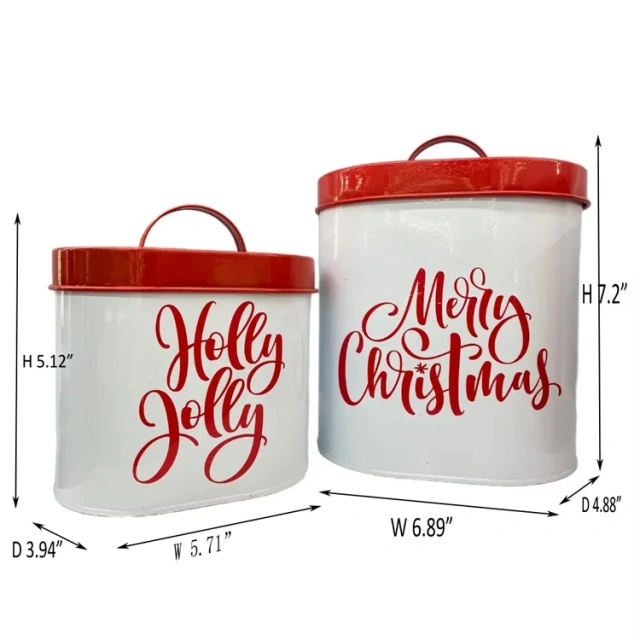 万圣节金属饼干罐圣诞快乐圣诞糖果罐储物罐圣诞派对罐套装节日糖果盒