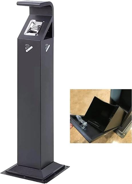 Weather Resistant Outdoor Smoking Cigarette Ashtray Bin Floor Standing Ashtray