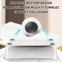 Stainless Steel Xl Litter Box  Stainless Steel Cat Litter Box with  Anti-slip Rubber  for Manual Cleaning