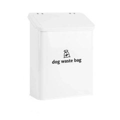Magnetic Flip-Cover Pet Waste Bag Dispenser, Heavy Iron Dog Poop Bag Holder Box for Wall or Countertop, Classic Organizer for Cat Bags