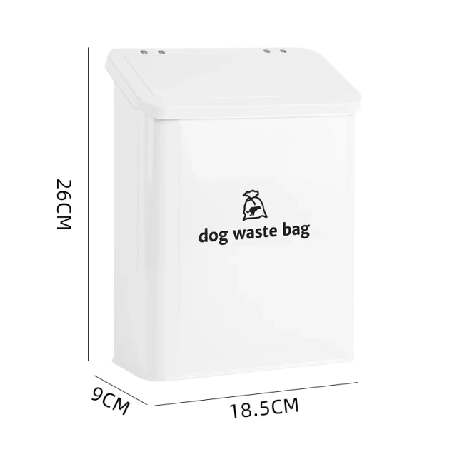 Magnetic Flip-Cover Pet Waste Bag Dispenser, Heavy Iron Dog Poop Bag Holder Box for Wall or Countertop, Classic Organizer for Cat Bags