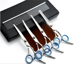 factory  direct sale  upward curve and downward pet scissors set 6 inch pet scissors kit  dog grooming scissors set