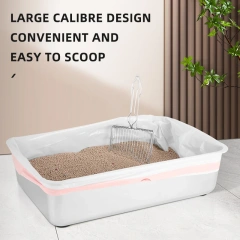 Stainless Steel Xl Litter Box  Stainless Steel Cat Litter Box with  Anti-slip Rubber  for Manual Cleaning