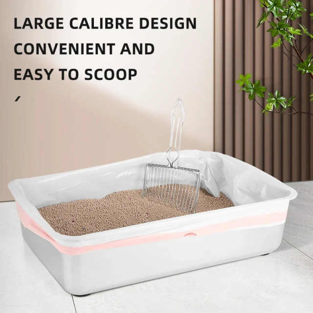 Stainless Steel Xl Litter Box  Stainless Steel Cat Litter Box with  Anti-slip Rubber  for Manual Cleaning