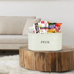 Factory Direct Dog Toy Storage Baskets for Any Room Cat Toys Box Galvanized Metal Pegs Bucket