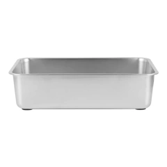 Stainless Steel Xl Litter Box  Stainless Steel Cat Litter Box with  Anti-slip Rubber  for Manual Cleaning