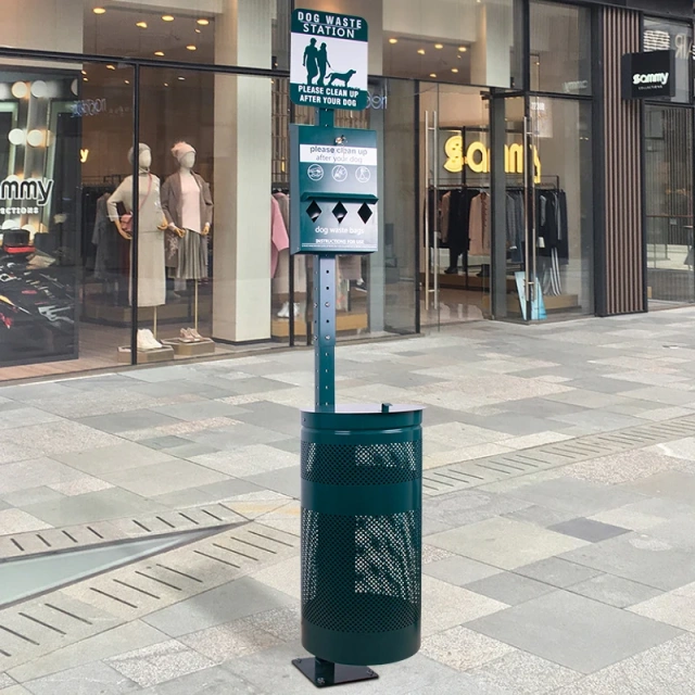 New Style Public Place Pet Toilet Galvanized Metal Storage Buckets Dog Poop Storage Trash Can Pet Waste Station