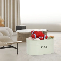 Factory Direct Dog Toy Storage Baskets for Any Room Cat Toys Box Galvanized Metal Pegs Bucket