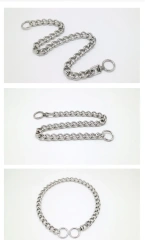 10.6MM/15MM/19MM Width Pet Collars Dog  Chain Stainless Steel P Chain  Rotating Buckle  Choke Dog Chain for Medium and Large Dog