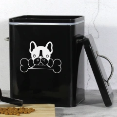 New Arrival Durable Metal Pet Food Storage Tin with Lid for Dog Food and Dog Treats
