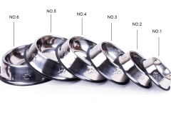 狗碗 不锈钢狗食水碗 大号/小号金属橡胶底猫碗 防滑宠物碗 16/18/22厘米