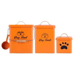 Factory Direct Sale Metal  3 Pieces Airtight Pet  Food Storage Container Set  for Dog Food Dog Accessories Dog Toy