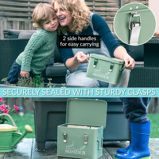 Factory Custom Eco-Friendly Metal Seed Storage Box with Dividers Garden Vegetable Packet Organizer for Household Use