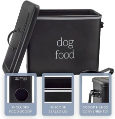 Retro Dog Food Canister Dog Food Storage Container Modern Farmhouse Style Storage Bin for Pet Food Cookie Canister Jar for Dogs