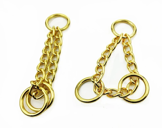 3毫米宽彩色不锈钢三角纽扣狗链不锈钢狗牵引绳玫瑰金狗项圈