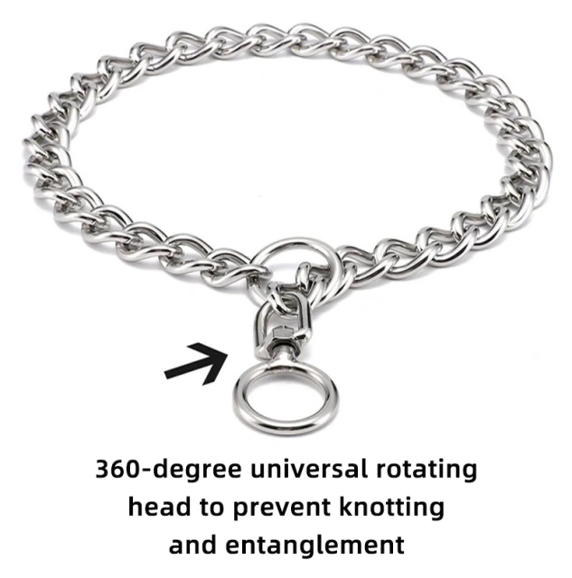 10.6MM/15MM/19MM Width Pet Collars Dog  Chain Stainless Steel P Chain  Rotating Buckle  Choke Dog Chain for Medium and Large Dog