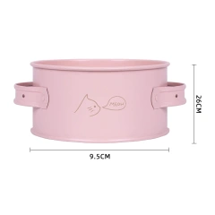 Hot Sale Black Cat Bowl Metal Double Handle Food Storage Pet Bowls Pet Food Container