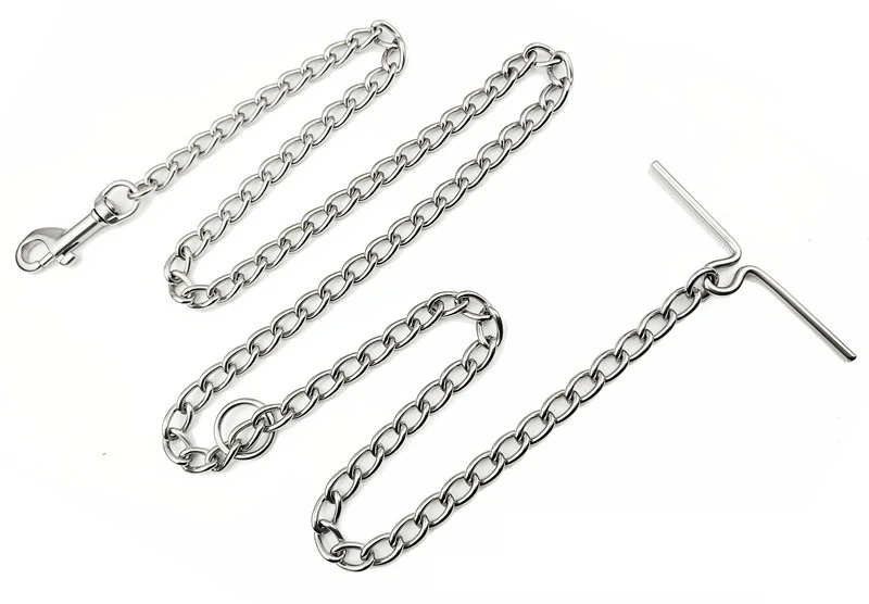2MM/2.5MM/3MM 不锈钢一体式狗链狗牵引绳狗项圈套装适用于遛狗