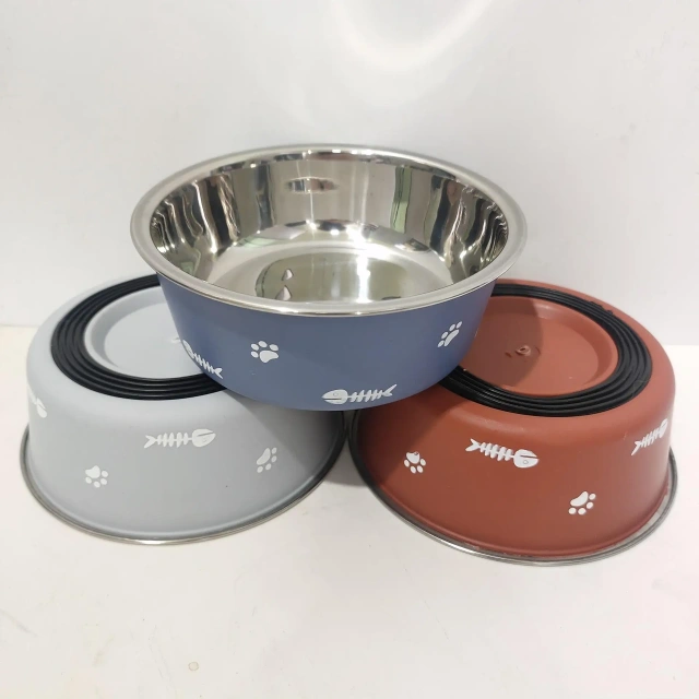 Safety Light Stainless Steel Elevated Cat Food Bowl Raised Non Slip Dog Bowls