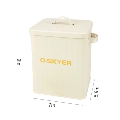 时尚带盖宠物食品桶密封储存容器金属宠物食品储存罐