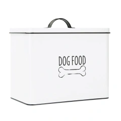 Wholesale Metal Storage Box Food Grade Countertop Farmhouse Pet Food Bin Large Pet Food Storage Container with Fitted Lid