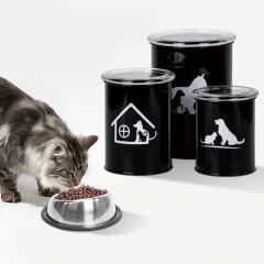 Set of 3  Airtight Kitchen Food Storage Container  Pet Treat Canister  Set with Plastic Lids