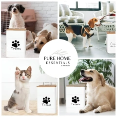 Dog Treat Container Airtight Bamboo Lid 2 Pack Farmhouse Large Treats Jar Dog Treat Jars for Kitchen Counter